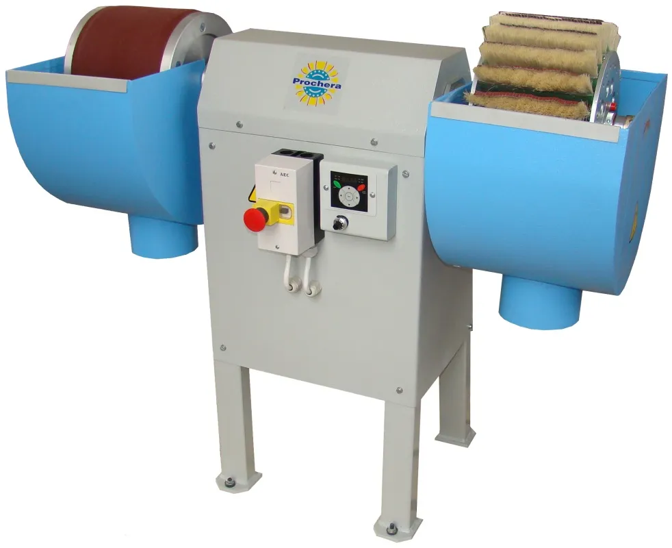 Tööstuslik lihvimisjaam siniste ja valgete elementidega